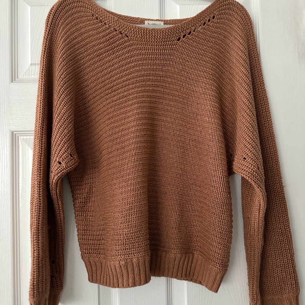 Hem & Thread Warm Tan Knit Sweater